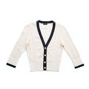 CHANEL Cream and Black Cardigan